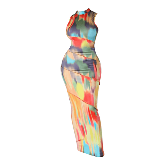 Loveit Style Boutique Colorful Maxi Bodycon Summer Dress